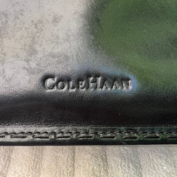 Cole Haan Black Leather Shoulder Bag Vintage Amber Handle Purse - Picture 10 of 10